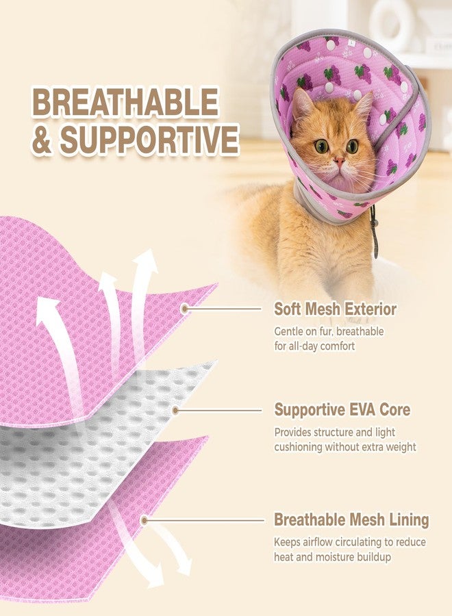 Avont Cat Cone Collar Soft to Stop Licking, Adjustable Foldable Lightweight Kitten Recovery Collar After Surgery for Small Dogs, Elizabeth Cone of Shame Alternative -Grape(S) - Image 4